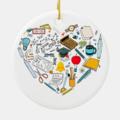 Lehrerassistent Professor Tool Heart Keramik Ornament (Hinten)