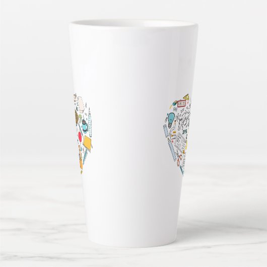 Lehrerassistent Professor Tool Heart Milchtasse (Vorderseite)