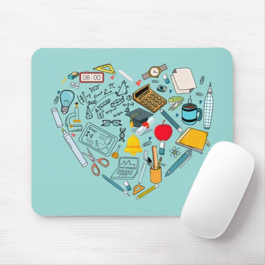 Lehrerassistent Professor Tool Heart Mousepad (Mit Mouse)