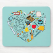 Lehrerassistent Professor Tool Heart Mousepad (Vorne)