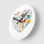 Lehrerassistent Professor Tool Heart Runde Wanduhr (Winkel)
