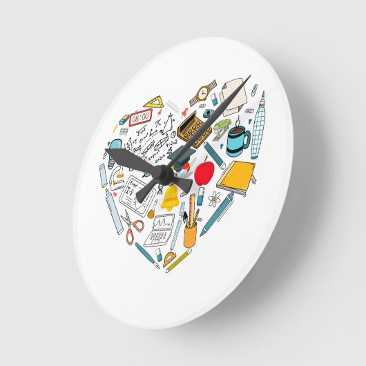 Lehrerassistent Professor Tool Heart Runde Wanduhr (Winkel)