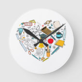 Lehrerassistent Professor Tool Heart Runde Wanduhr (Vorderseite)