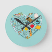 Lehrerassistent Professor Tool Heart Runde Wanduhr (Vorderseite)