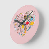 Lehrerassistent Professor Tool Heart Runde Wanduhr (Winkel)