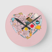 Lehrerassistent Professor Tool Heart Runde Wanduhr (Vorderseite)