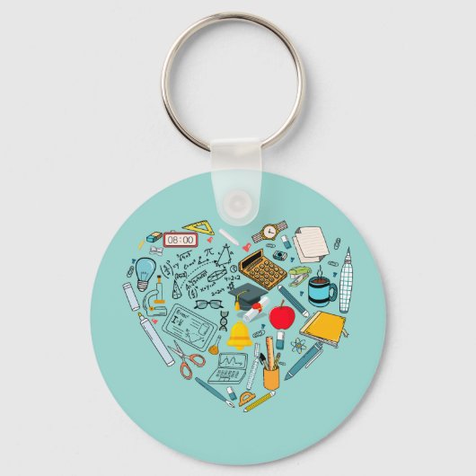 Lehrerassistent Professor Tool Heart Schlüsselanhänger (Rückseite)