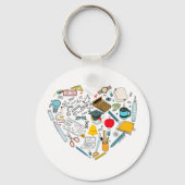 Lehrerassistent Professor Tool Heart Schlüsselanhänger (Vorderseite)