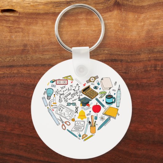 Lehrerassistent Professor Tool Heart Schlüsselanhänger (Rückseite)