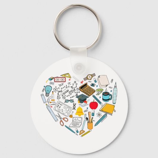 Lehrerassistent Professor Tool Heart Schlüsselanhänger (Rückseite)