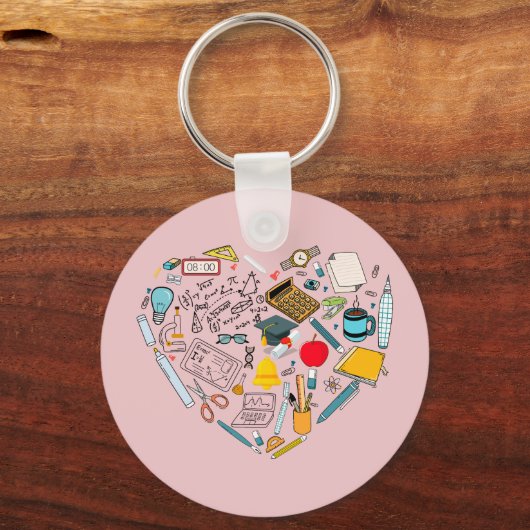 Lehrerassistent Professor Tool Heart Schlüsselanhänger (Rückseite)