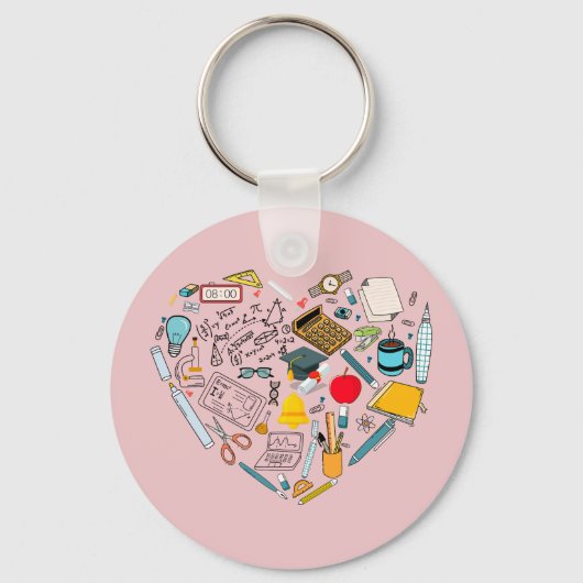 Lehrerassistent Professor Tool Heart Schlüsselanhänger (Rückseite)