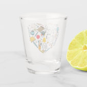 Lehrerassistent Professor Tool Heart Schnapsglas (Rückseite)