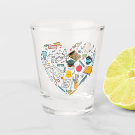 Lehrerassistent Professor Tool Heart Schnapsglas