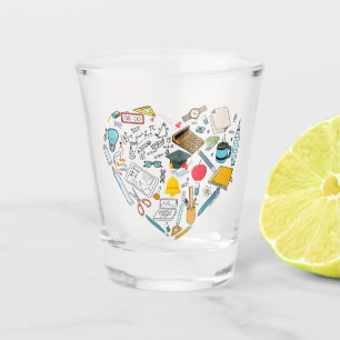 Lehrerassistent Professor Tool Heart Schnapsglas