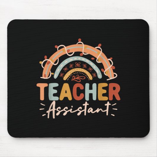 Lehrerassistent Regenbogen Zurück zur Schule Schül Mousepad (Vorne)