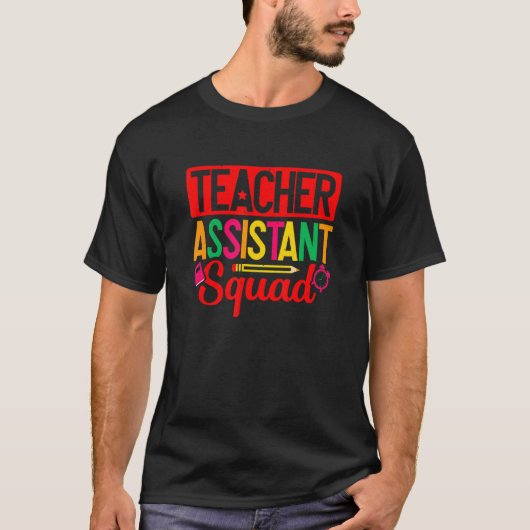 Lehrerassistent Squad School Lehrhilfe Apple T-Shirt (Vorderseite)