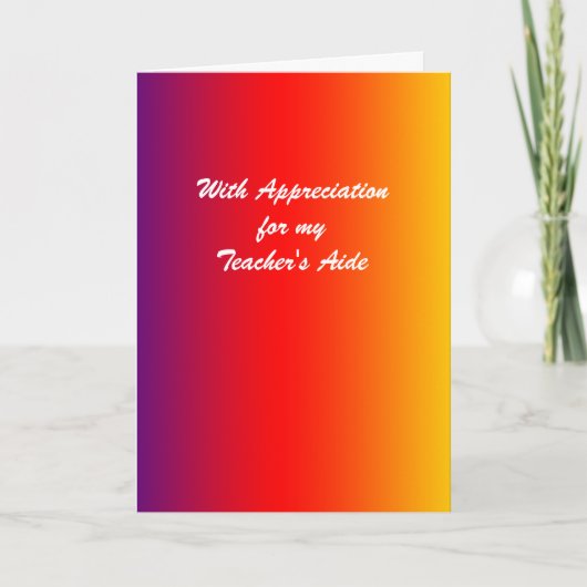 Lehrerassistentin Danke, Red Orange Yellow Dankeskarte (Vorderseite)
