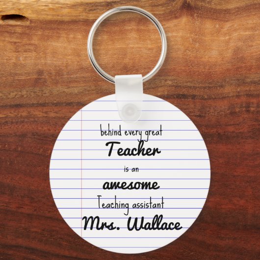 Lehrerassistentin für Baum-Unterrichtsassistent TA Schlüsselanhänger (Rückseite)