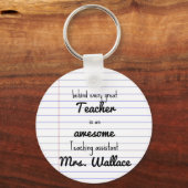 Lehrerassistentin für Baum-Unterrichtsassistent TA Schlüsselanhänger (Vorderseite)