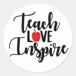 Lehreraufkleber inspiriert Liebe Runder Aufkleber