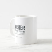 Lehrerausbildner und Mentor Berufliche Identität Kaffeetasse (Vorderseite Links)
