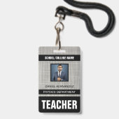 Lehrerausweis-Abzeichen Ausweis (Vorderseite mit Lanyard)