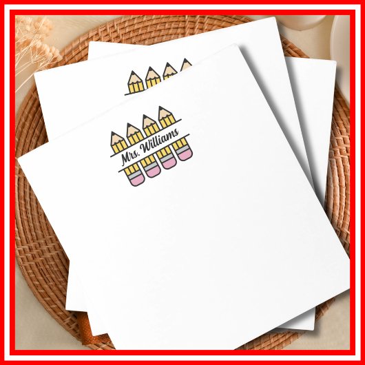 Lehrerauswertungsstift zurück in die Schule Notizblock