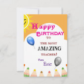 Lehrerbday karte (Vorderseite)