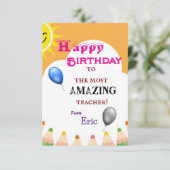 Lehrerbday karte (Stehend Vorderseite)