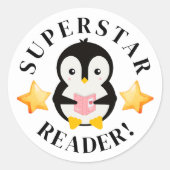 Lehrerbelohnungen Aufkleber Superstar Reader (Vorderseite)