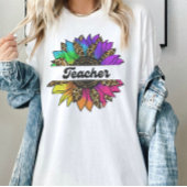 Lehrerberuf Regenbogenblume T-Shirt