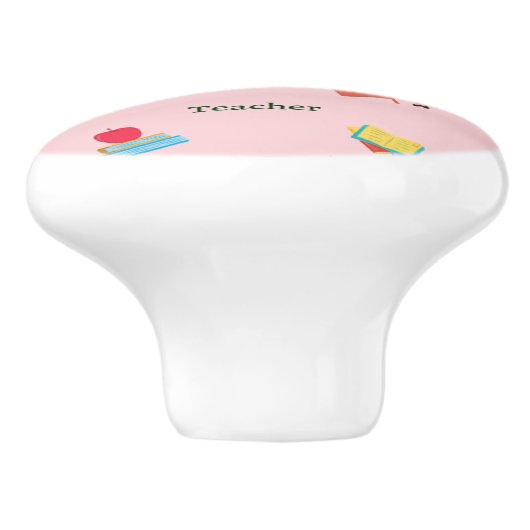 Lehrerberufsmuster auf rosa keramikknauf (Seitenansicht)