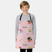 Lehrerberufsmuster auf rosa schürze (Getragen)