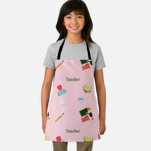 Lehrerberufsmuster auf rosa schürze (Insitu)