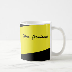 Lehrerbeste Würdigung, Danke, Name, Gelb Kaffeetasse