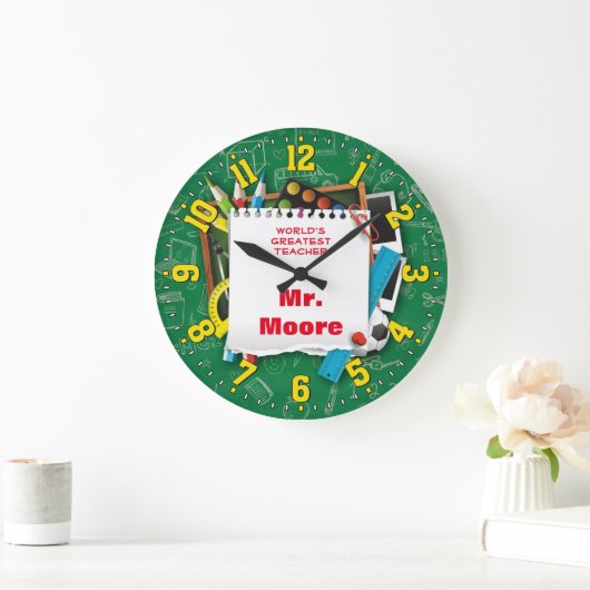 Lehrerbetreuung personalisierbare Uhr (Zuhause)