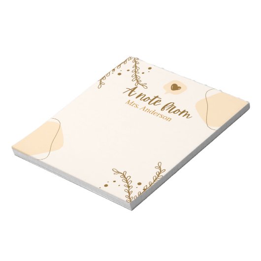 Lehrerbewertung Boho botanische Sitte Notizblock (Rotiert)