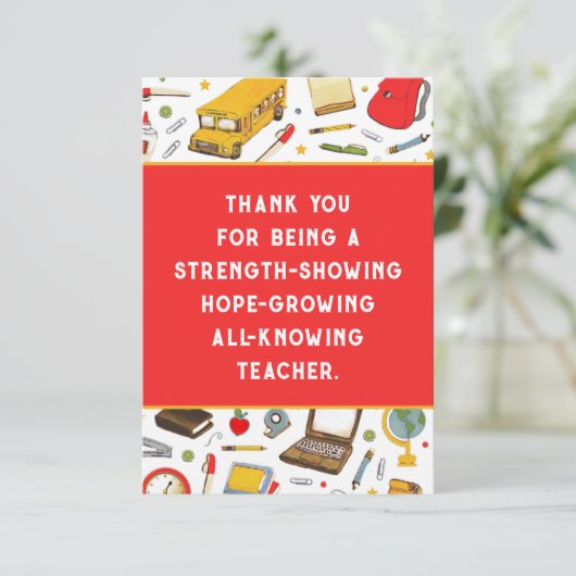 Lehrerbewertung Dankeskarte (Stehend Vorderseite)