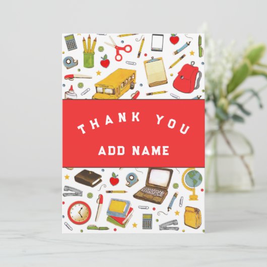 Lehrerbewertung Dankeskarte (Stehend Vorderseite)