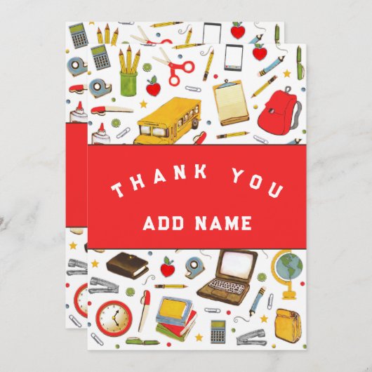 Lehrerbewertung Dankeskarte (Vorne/Hinten)