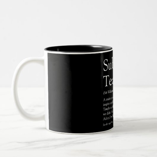 Lehrerbewertung Definition Schwarz und Weiß Zweifarbige Tasse (Links)