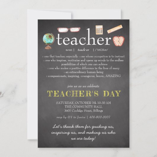 Lehrerbewertung | Einladung zum Lehrertag (Vorderseite)