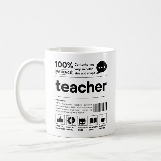 Lehrerbewertung Funny Barcode Moderne Kaffeetasse (Links)