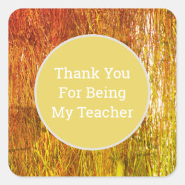 Lehrerbewertung Herbstfarben Vielen Dank Quadratischer Aufkleber
