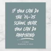 Lehrerbewertung im Schuljahr lustige Inspiration Weinetikett (Einzelnes Label)