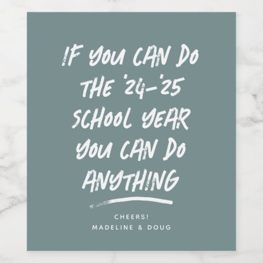 Lehrerbewertung im Schuljahr lustige Inspiration Weinetikett (Einzelnes Label)