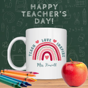 Lehrerbewertung in der Liebe Inspirier der Rainbow Kaffeetasse