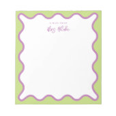 Lehrerbewertung Lila grüne Wavy Notizblock (Vorderseite)