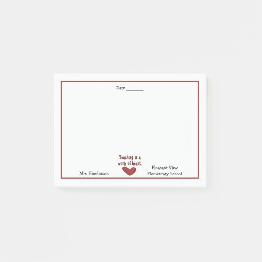 Lehrerbewertung Post-it Klebezettel (Vorderseite)